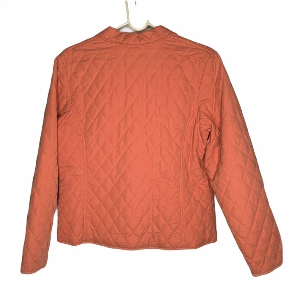 Ll Bean Womens Quilted Jacket Small Petite Orange - Picture 6 of 6